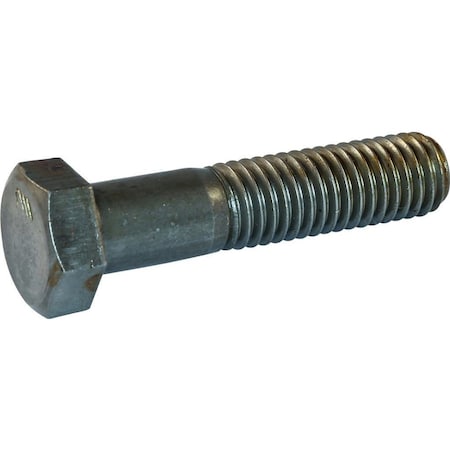 Grade 2, 1-8 Hex Head Cap Screw, Plain Steel, 10 In L, 15 PK